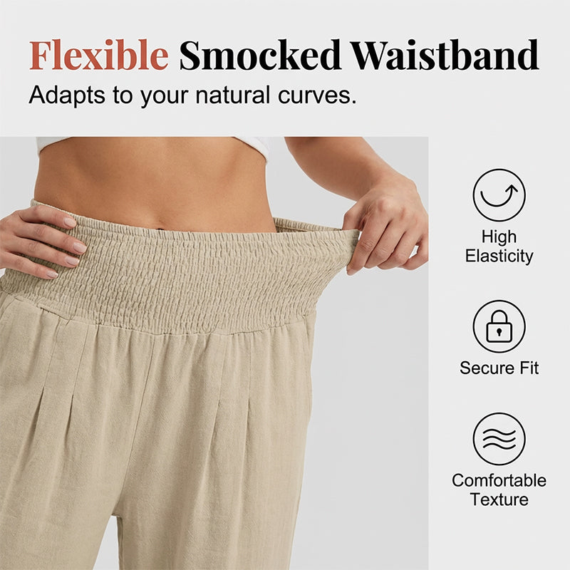 ⏰🔥LIMITED TIME 50% OFF! 👖 Women’s Lightweight Elastic Waist Crop Pants (S-3XL) – Comfortable, Flowy & Perfect for Casual Summer Outfits ✨🌿