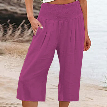 ⏰🔥LIMITED TIME 50% OFF! 👖 Women’s Lightweight Elastic Waist Crop Pants (S-3XL) – Comfortable, Flowy & Perfect for Casual Summer Outfits ✨🌿