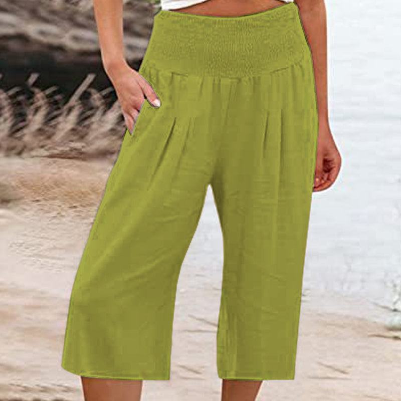 ⏰🔥LIMITED TIME 50% OFF! 👖 Women’s Lightweight Elastic Waist Crop Pants (S-3XL) – Comfortable, Flowy & Perfect for Casual Summer Outfits ✨🌿