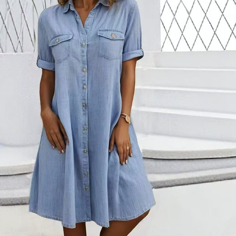 🔥 Limited-Time Sale – Up to 50% OFF🔥Women's Casual Denim Shirt Dress