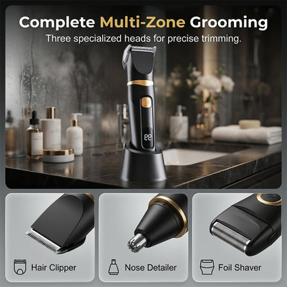 💐50% OFF ! 3-in-1 Electric Grooming Kit – 3 interchangeable heads for full body 🪒✨【Limited Offer】