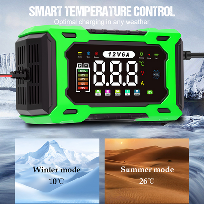 ⏳Time-Limited Special⏰12V 6A Smart Car Battery Charger – Pulse Repair Technology, Auto Maintain & Desulfation