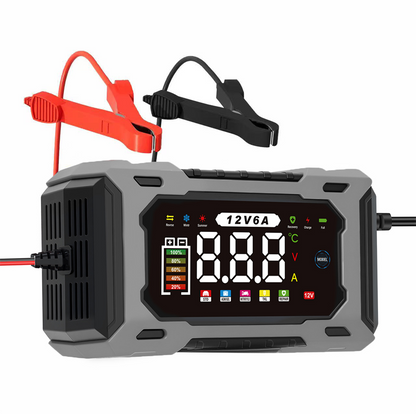 ⏳Time-Limited Special⏰12V 6A Smart Car Battery Charger – Pulse Repair Technology, Auto Maintain & Desulfation