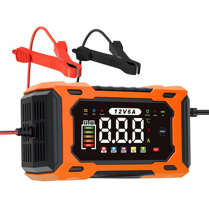 ⏳Time-Limited Special⏰12V 6A Smart Car Battery Charger – Pulse Repair Technology, Auto Maintain & Desulfation