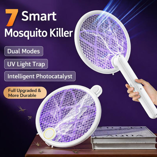 📢📢 50% OFF ⏰💎 Foldable Electric Mosquito Swatter with UV Attract Light – 2-in-1 Automatic Mosquito Killer🦟💡 Rechargeable, safe, ideal for home & travel.✅