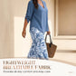 🌿 One Set, Instant Style | Women's V-Neck Top & Printed Wide-Leg Pants Set