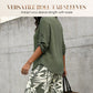 🌿 One Set, Instant Style | Women's V-Neck Top & Printed Wide-Leg Pants Set