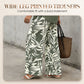 🌿 One Set, Instant Style | Women's V-Neck Top & Printed Wide-Leg Pants Set