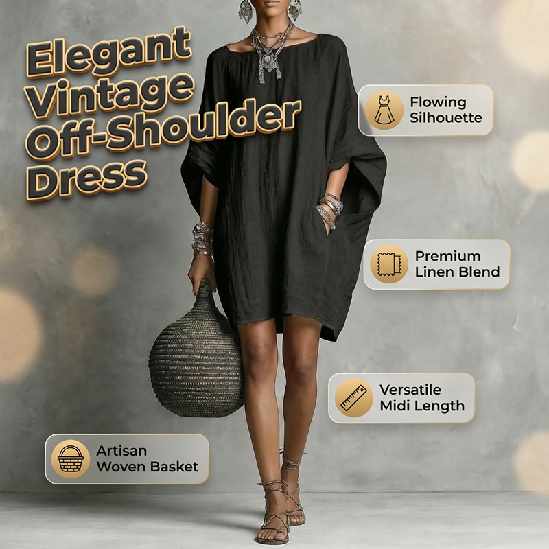 🔥Women's Oversized Batwing Sleeve Dress