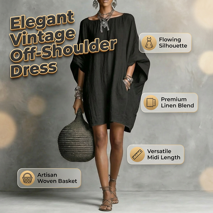 🔥Women's Oversized Batwing Sleeve Dress