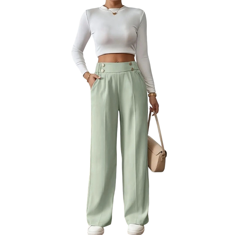 🌸Hot Sale 50% OFF💖Women's High-Waist Wide-Leg Trousers