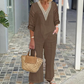 🔥LIMITED TIME 50% OFF!⏰Women's V-Neck Top & Wide-Leg Pants