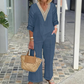 🔥LIMITED TIME 50% OFF!⏰Women's V-Neck Top & Wide-Leg Pants