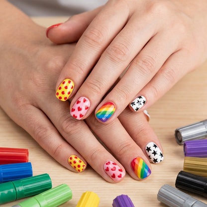 🎨Last Day 50% OFF💞50K+ SOLD!✨Dual-Tip Nail Art Marker Pen Set Quick‑dry, no UV lamp. Fine & brush tips. 12/24 vibrant colors. Easy DIY at home. No smudges, just art! 💅🖌️