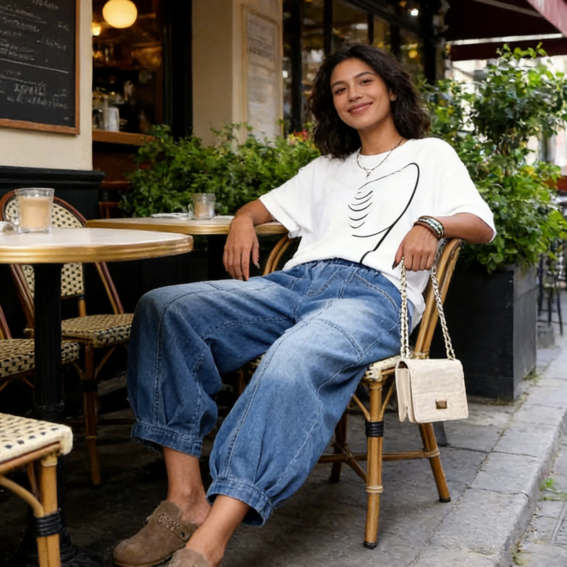 🥳2026 HOT SALE🥳💞50K+ SOLD!💕🌸 50% OFF! Women’s Elastic Waist Loose Fit Cropped Jeans