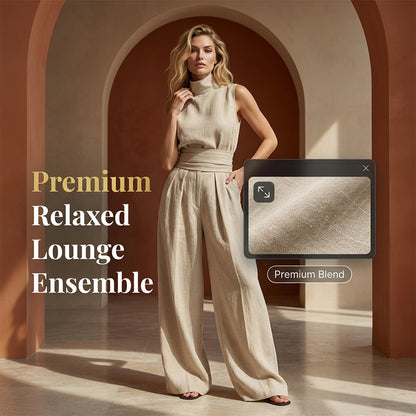 💥Last-day sale-Top & Wide-Leg Pant 2-Piece Set