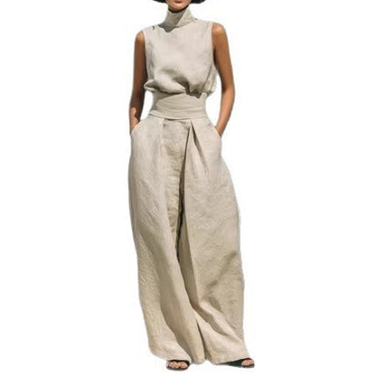 💥Last-day sale-Top & Wide-Leg Pant 2-Piece Set