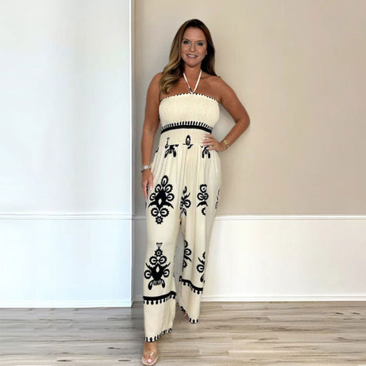 🥳2026 HOT SALE 50% OFF! 🥳💞Women's Sleeveless Halter Wide-leg Jumpsuit