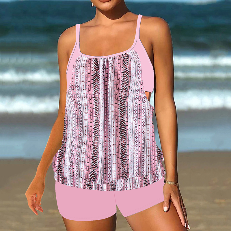✨ HALF-PRICE OFFER 👙 Women's Tankini with Blouson Top & Shorts 💥 Comfortable, Modern & Ideal for the Beach & Pool ☀️