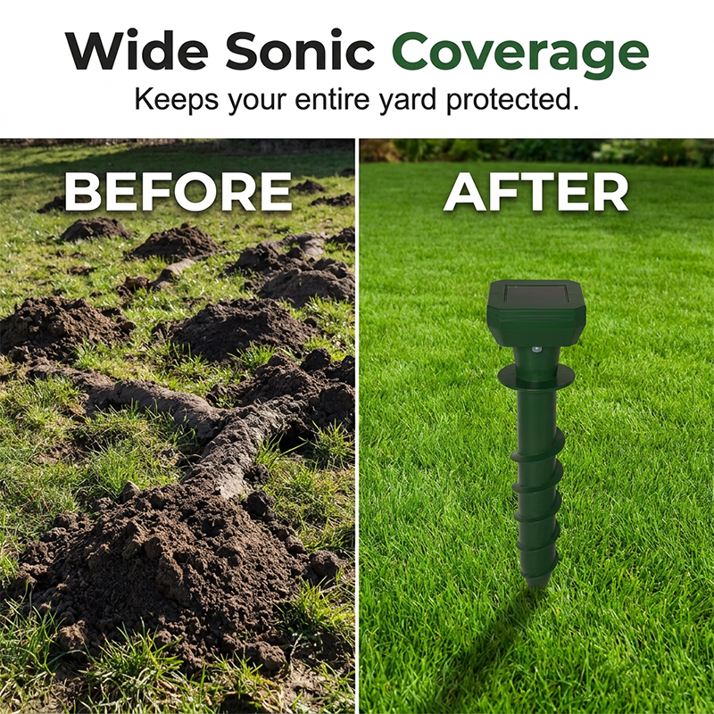 💺 50% OFF NOW! 🌴 Solar Powered Ultrasonic Mole Repeller Stake