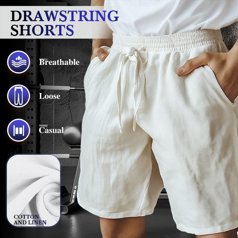 ⏰🔥LIMITED TIME 50% OFF! 🌿 Men’s Elastic Drawstring Cotton-Linen Shorts (S-3XL) – Lightweight, Breathable & Perfect for Summer Casual Wear ✨☀️