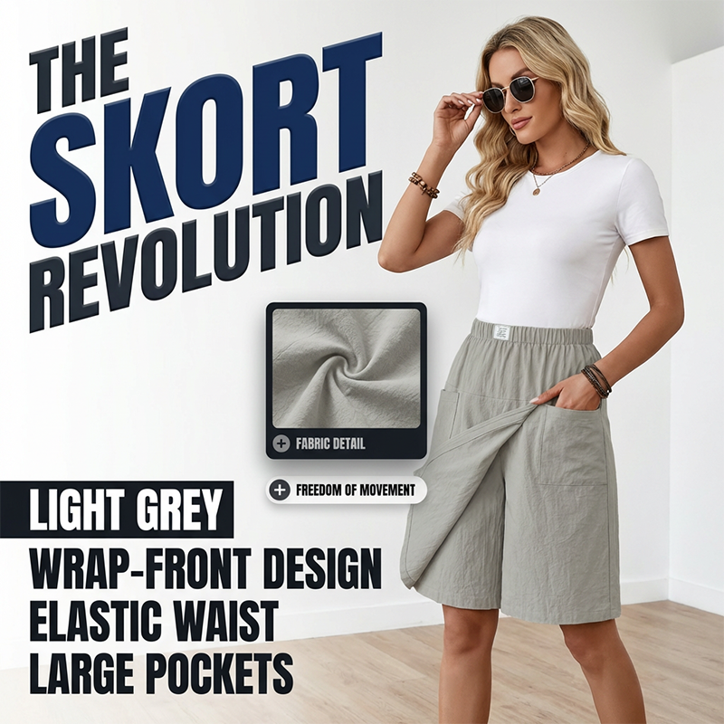🎁2026 New Arrivals 50% OFF💥Women's Casual Elastic Waist Wrap Skort