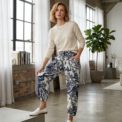 ⏰🔥LIMITED TIME 50% OFF! 💐 Vintage Floral High-Waist Jogger Pants – Stylish, Comfortable & Perfect for Everyday Wear ✨👖