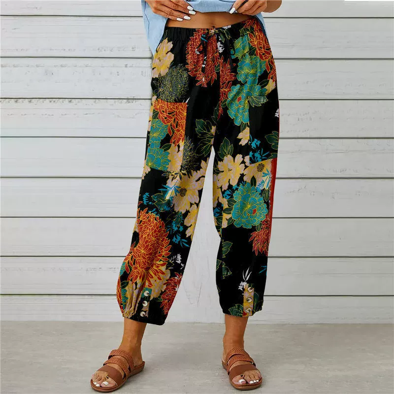 ⏰🔥LIMITED TIME 50% OFF! 💐 Vintage Floral High-Waist Jogger Pants – Stylish, Comfortable & Perfect for Everyday Wear ✨👖