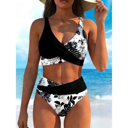 🏆LAST DAY SALE 50% OFF🔥Women's Floral Print High Waist Bikini Set