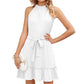 ⏰🔥50% OFF – Sleeveless Halter Neck Ruffle Hem Dress – Elegant, Flowy & Perfect for Summer 🌸☀️