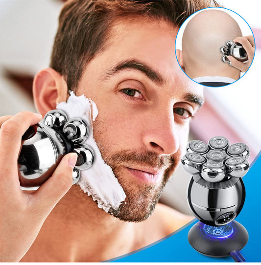 💪7D Floating Shaver Set | 5-in-1 Multifunctional⚡ Wireless Charging + LED Battery Indicator🚿 Wet/Dry Use · Washable🪐 Portable for Travel