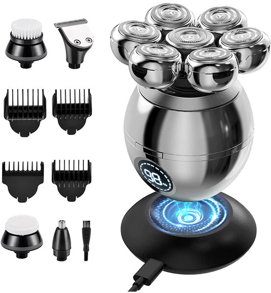 💪7D Floating Shaver Set | 5-in-1 Multifunctional⚡ Wireless Charging + LED Battery Indicator🚿 Wet/Dry Use · Washable🪐 Portable for Travel