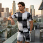 📢📢50% OFF !! ⏰Men's Abstract Print T-Shirt & Shorts Set