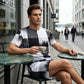 📢📢50% OFF !! ⏰Men's Abstract Print T-Shirt & Shorts Set