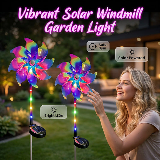 🔥Summer Hot Sale 50% OFF✨ Solar Powered Rainbow Pinwheel Garden Light