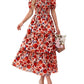 🔥Summer Hot Sale 50% OFF💃Women's Floral Square Neck Puff Short Sleeve Smocked Tiered Dress