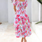 🔥Summer Hot Sale 50% OFF💃Women's Floral Square Neck Puff Short Sleeve Smocked Tiered Dress