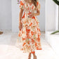 🔥Summer Hot Sale 50% OFF💃Women's Floral Square Neck Puff Short Sleeve Smocked Tiered Dress