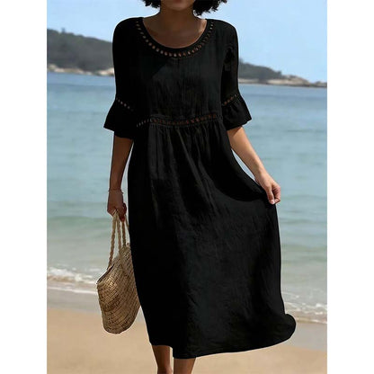 ⏳Time-Limited Special 50% OFF⏰Women's Eyelet Flared Sleeve Midi Dress