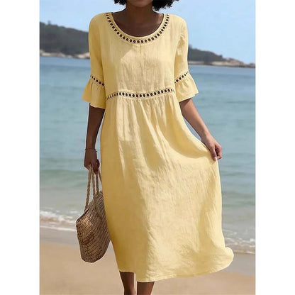 ⏳Time-Limited Special 50% OFF⏰Women's Eyelet Flared Sleeve Midi Dress