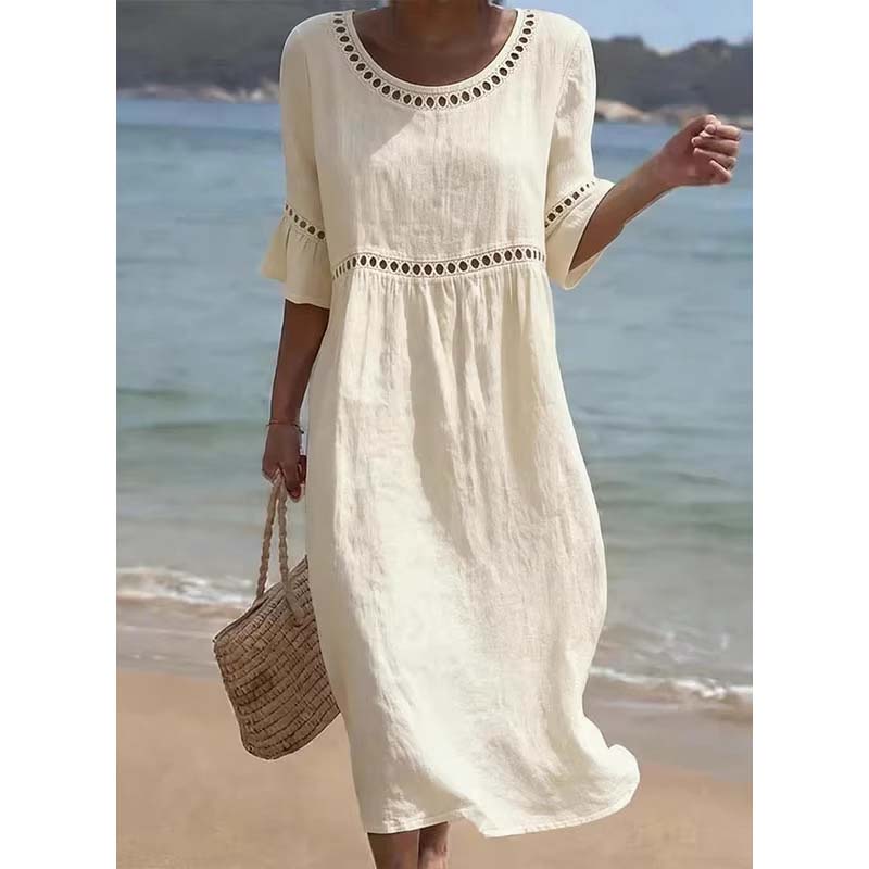 ⏳Time-Limited Special 50% OFF⏰Women's Eyelet Flared Sleeve Midi Dress