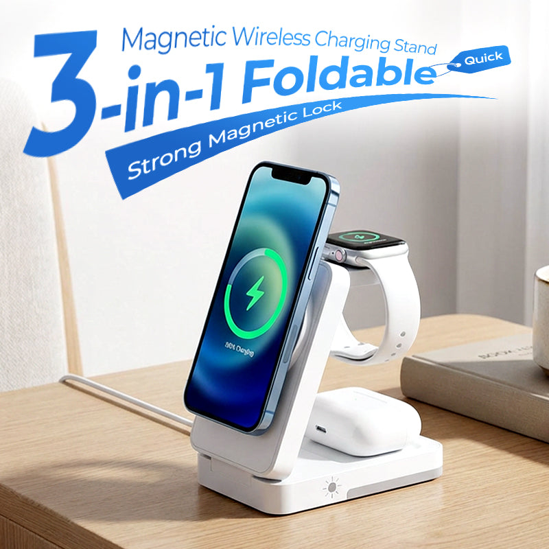 🔥LAST DAY SALE - 50% OFF🔥3-in-1 Foldable Magnetic Wireless Charging Stand
