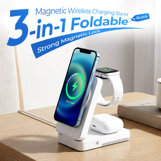 🔥LAST DAY SALE - 50% OFF🔥3-in-1 Foldable Magnetic Wireless Charging Stand