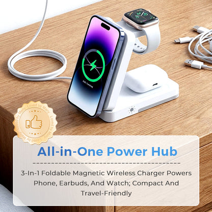 🔥LAST DAY SALE - 50% OFF🔥3-in-1 Foldable Magnetic Wireless Charging Stand