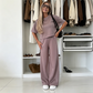 ✨ Effortless Comfort | Women's Relaxed Top & Wide-Leg Pants 2-Piece Set