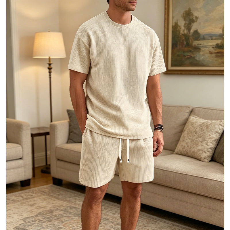 💖LAST DAY PROMOTION - 50%OFF💖Men's Summer Casual T-Shirt & Shorts Set