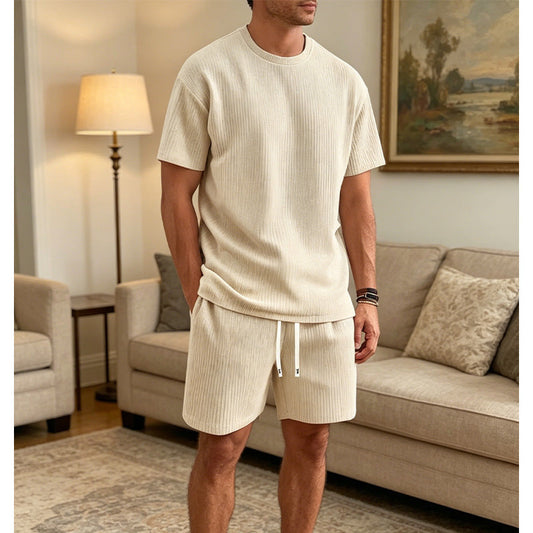 💖LAST DAY PROMOTION - 50%OFF💖Men's Summer Casual T-Shirt & Shorts Set