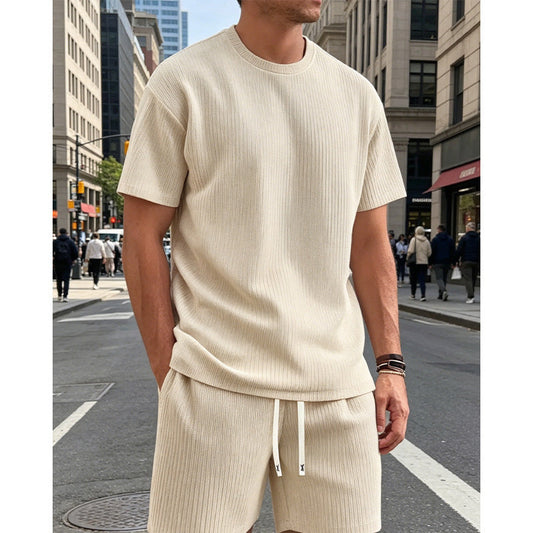 💖LAST DAY PROMOTION - 50%OFF💖Men's Summer Casual T-Shirt & Shorts Set