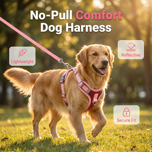 🐕🦺 Adjustable Padded Dog Harness (with Leash) – Comfortable and Escape-Proof  ✨✅