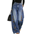 🔥Hot Sale 50% OFF🌟Women's Wide-Leg Jeans with Grommet Detail